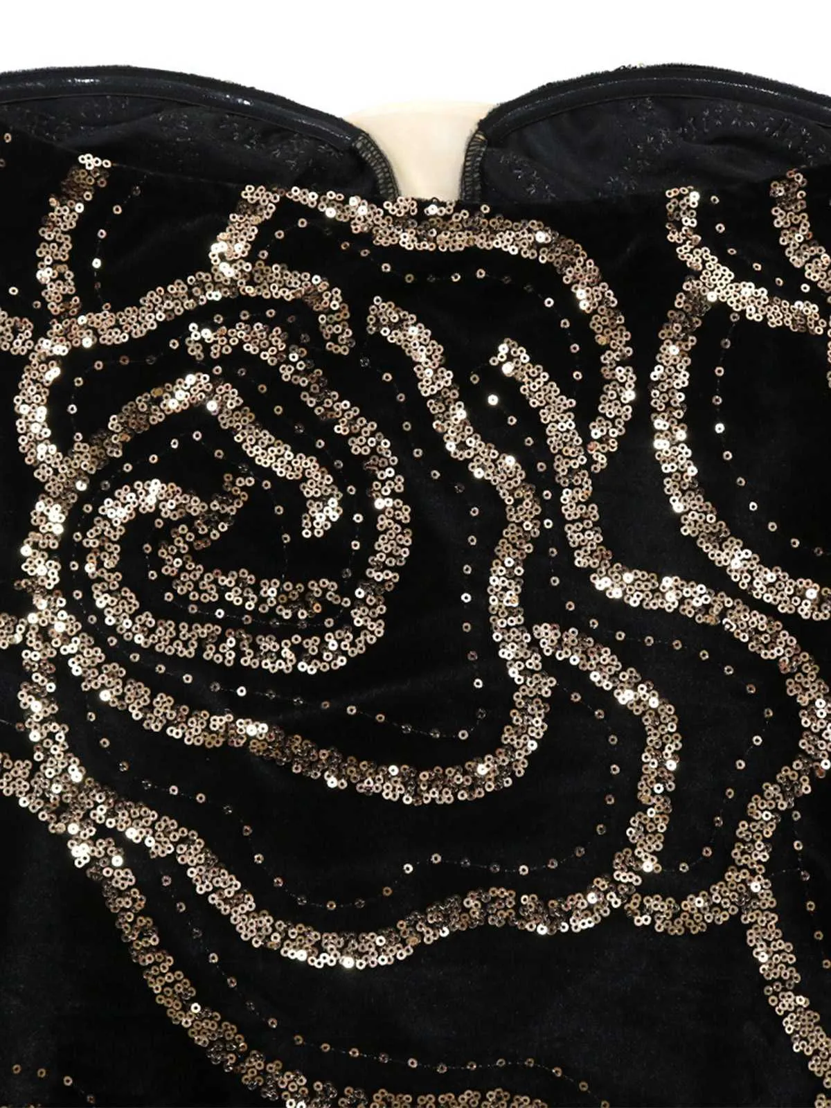Black 1980s Strapless Sequin Bodycon Dress sold by Retro Stage product image thumbnail 4