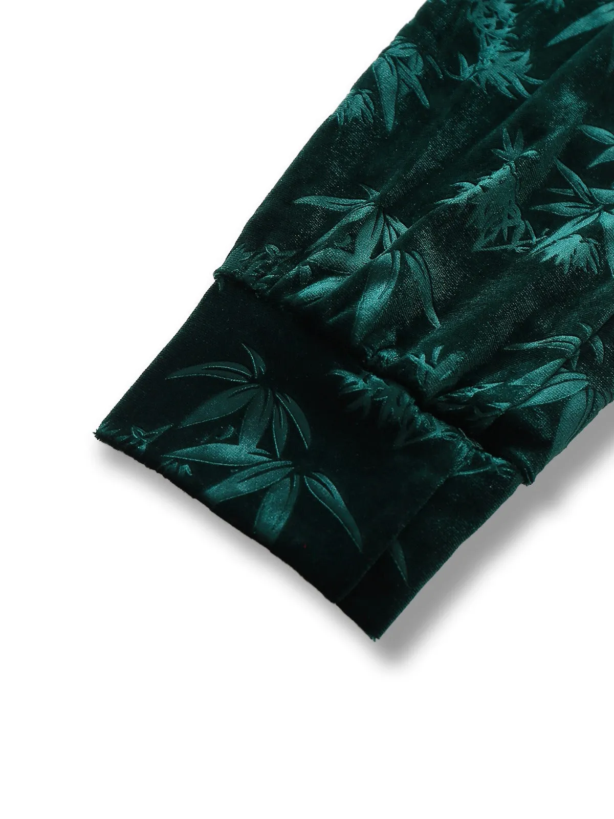 Green 1960s Velvet Plant Pattern Pencil Dress sold by Retro Stage product image thumbnail 5