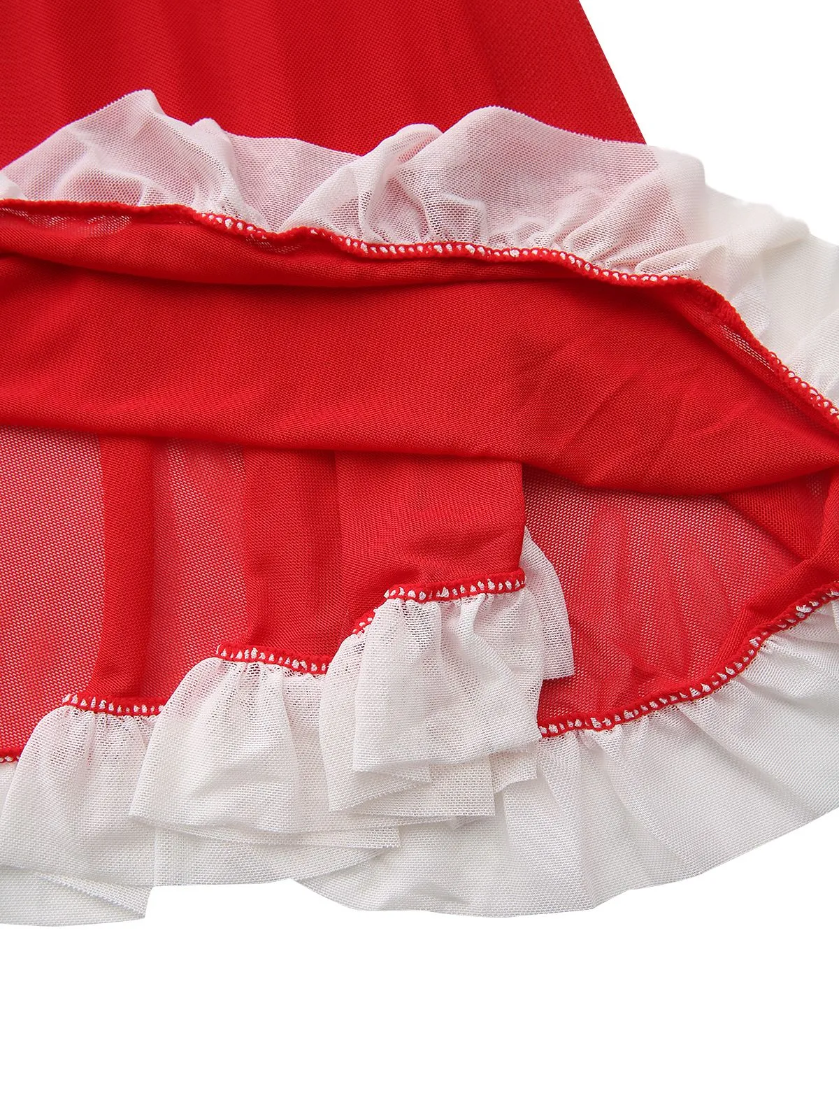 Red 1960s Lace Slip Nightgown Set sold by Retro Stage product image thumbnail 5