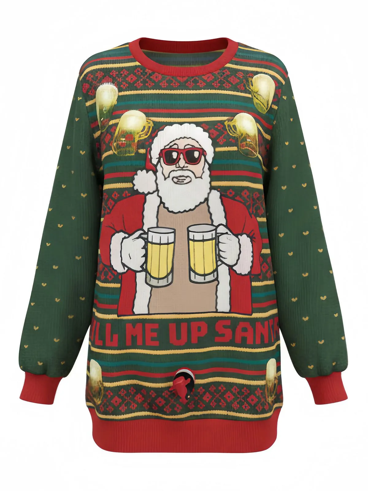 1950s Christmas Beer Santa Cheers Sweater sold by Retro Stage product image thumbnail 2