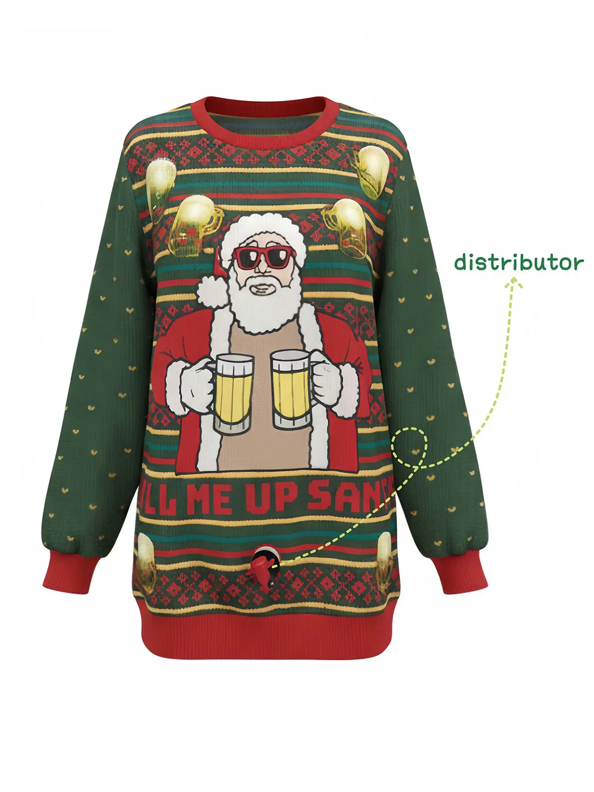 1950s Christmas Beer Santa Cheers Sweater sold by Retro Stage product image thumbnail 3