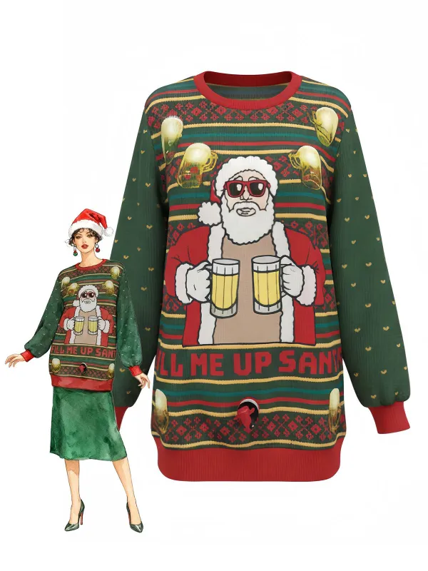 1950s Christmas Beer Santa Cheers Sweater sold by Retro Stage