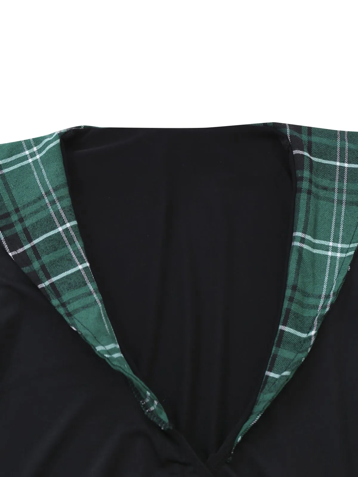 1980s Sexy Lace-Up Plaid Pajama Set sold by Retro Stage product image thumbnail 4