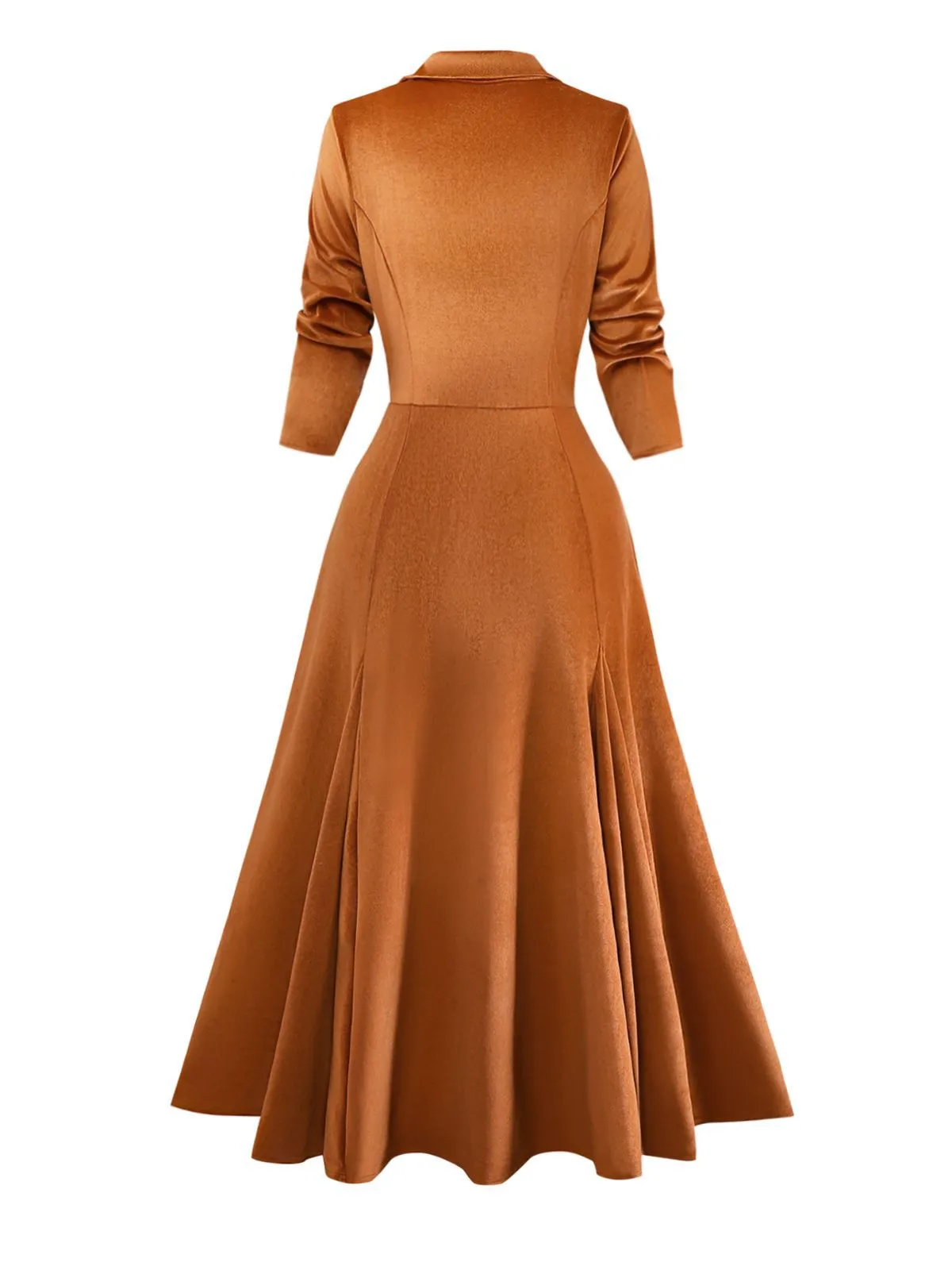 1930s Solid Button Lapel 3/4 Sleeve Dress sold by Retro Stage product image thumbnail 3