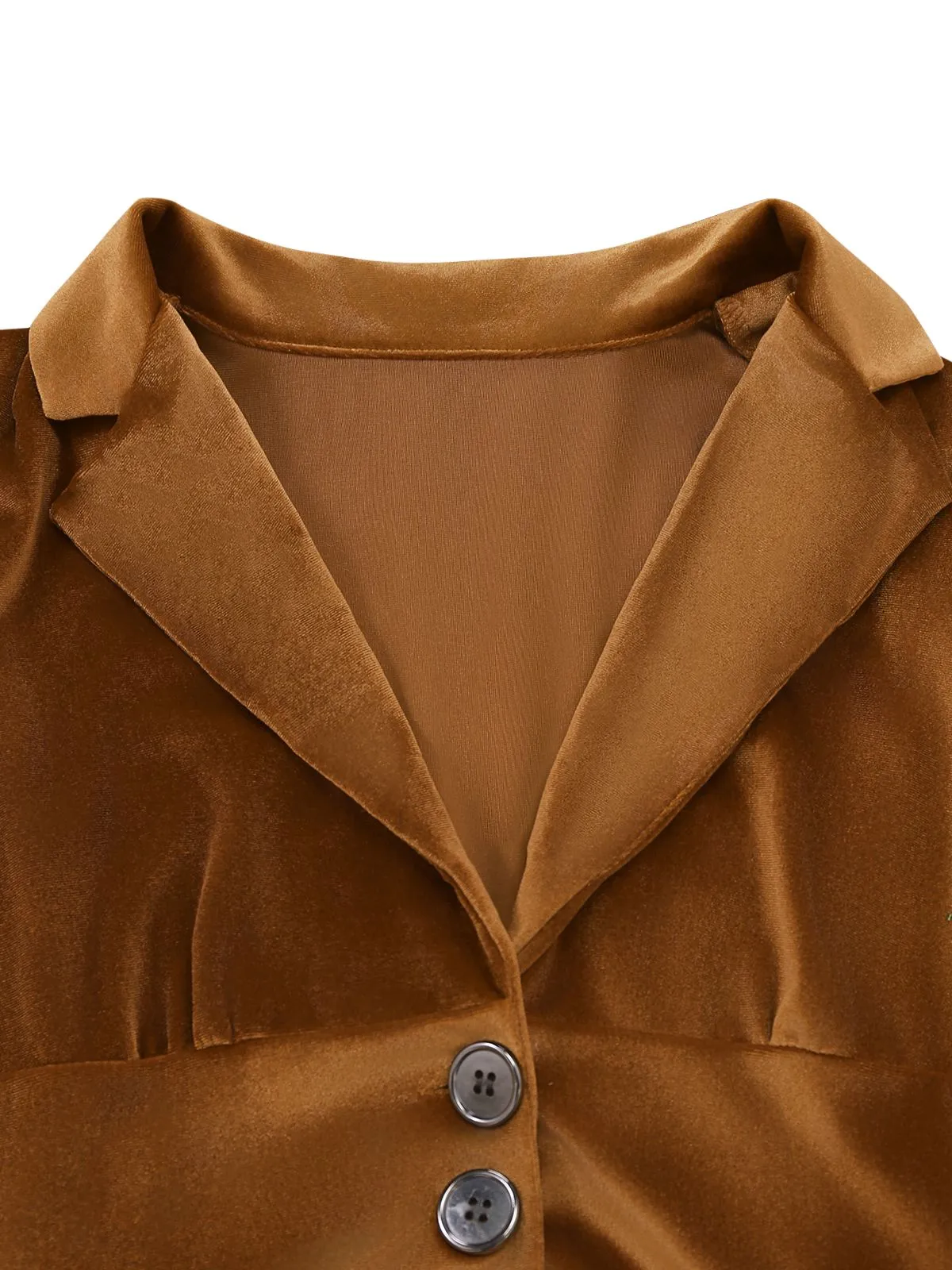 1930s Solid Button Lapel 3/4 Sleeve Dress sold by Retro Stage product image thumbnail 5