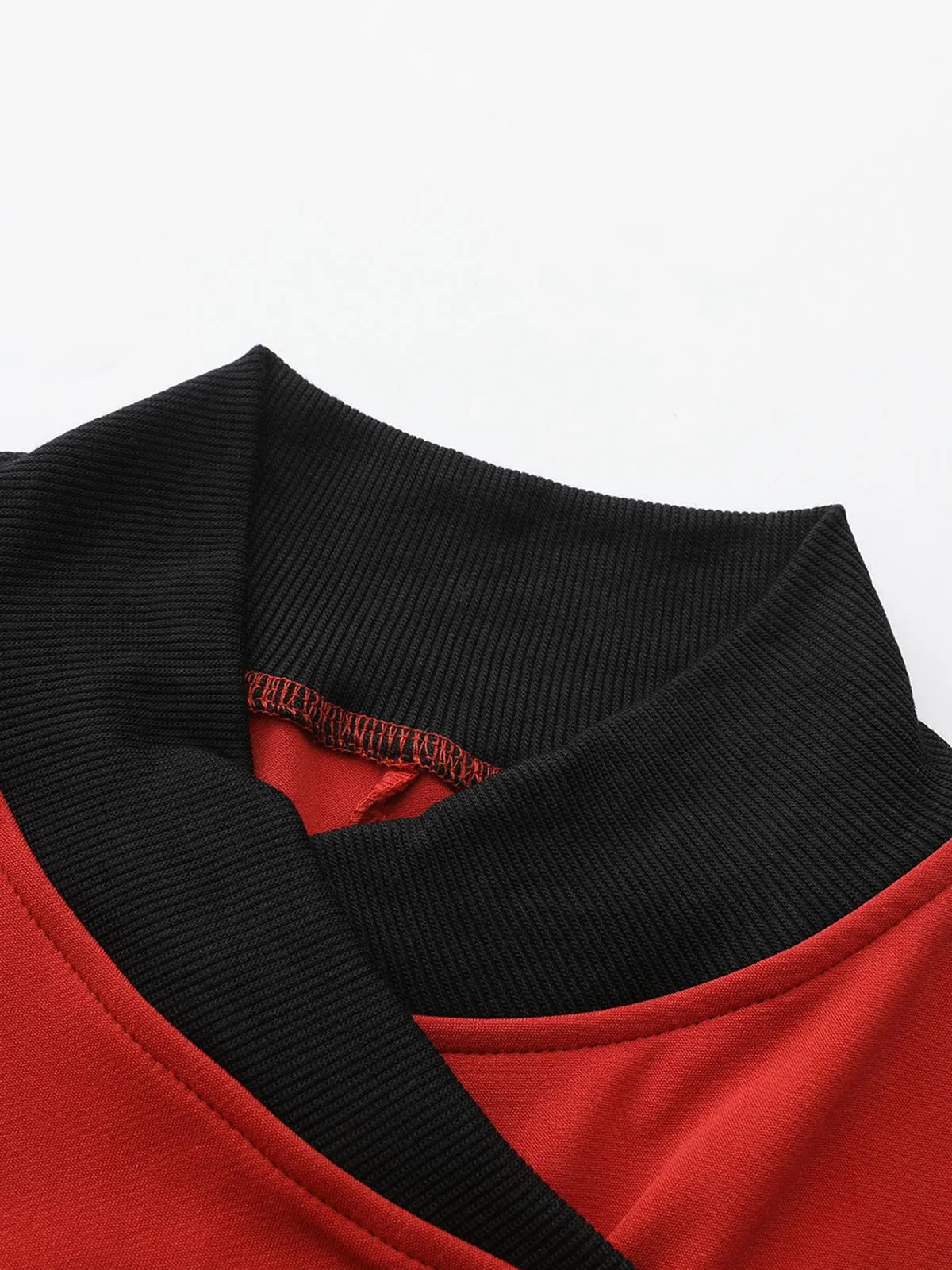 Red 1940s Diagonal Button Stand Collar Coat sold by Retro Stage product image thumbnail 4