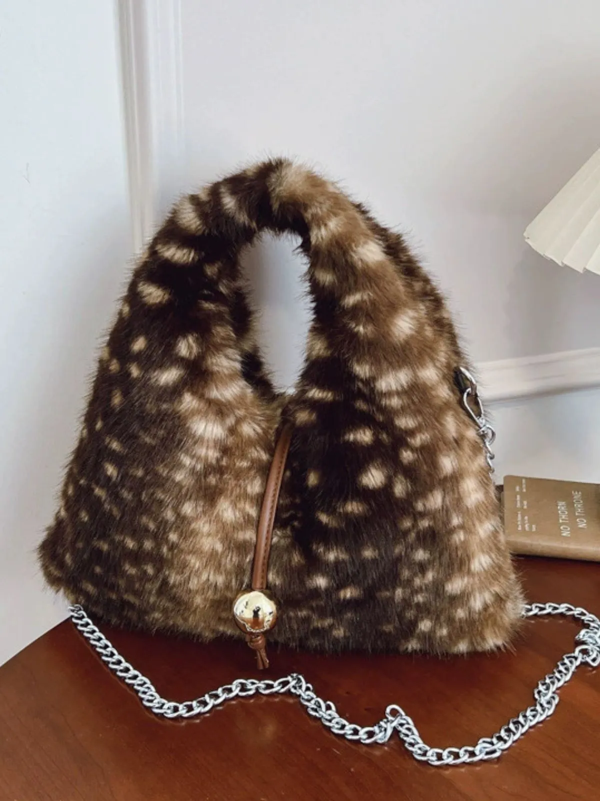 Retro Deer Style Bell Faux Fur Bag sold by Retro Stage product image thumbnail 3