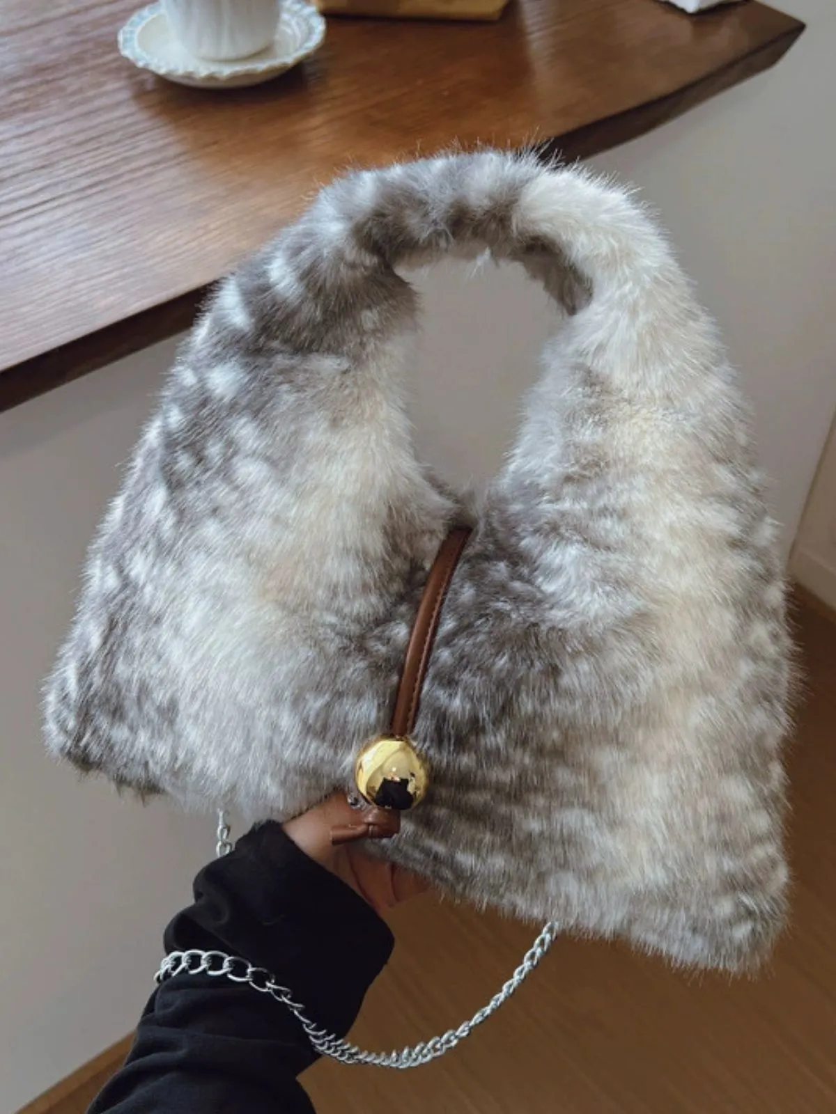 Retro Deer Style Bell Faux Fur Bag sold by Retro Stage product image thumbnail 4