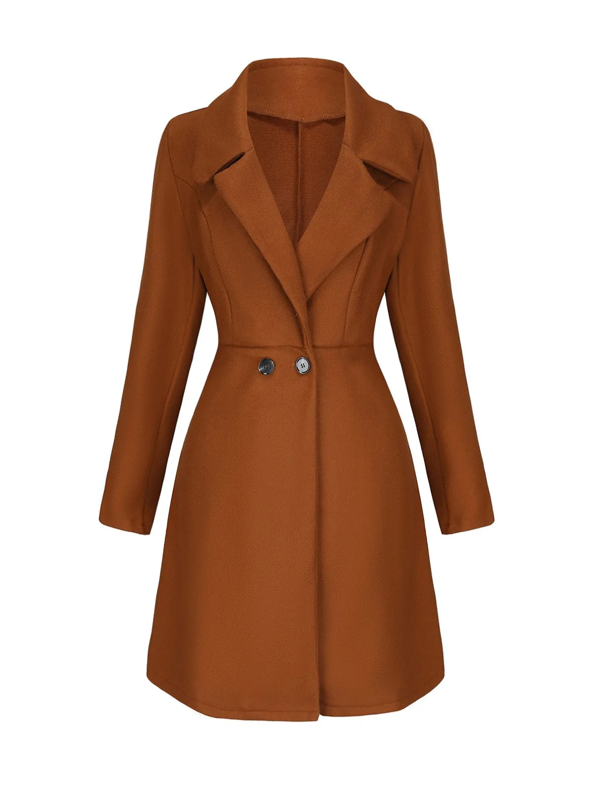 1940s Solid Faux Wool Wide Lapel Swing Coat sold by Retro Stage product image thumbnail 2