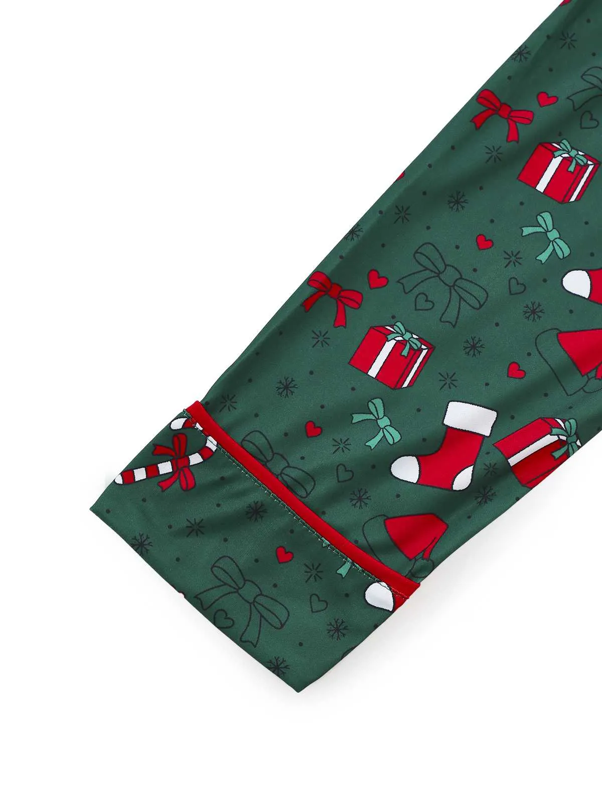 Green 1940s Christmas Print Pajama Set sold by Retro Stage product image thumbnail 5