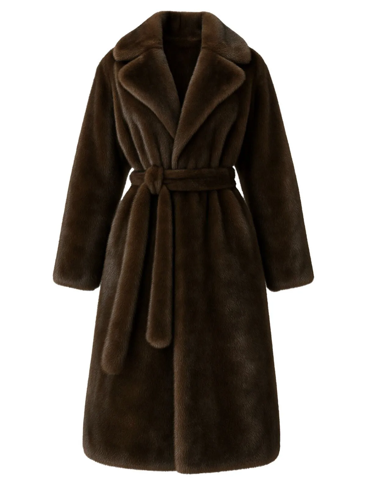 1950s Solid Lapel Artifical Fur Robe Coat sold by Retro Stage product image thumbnail 2