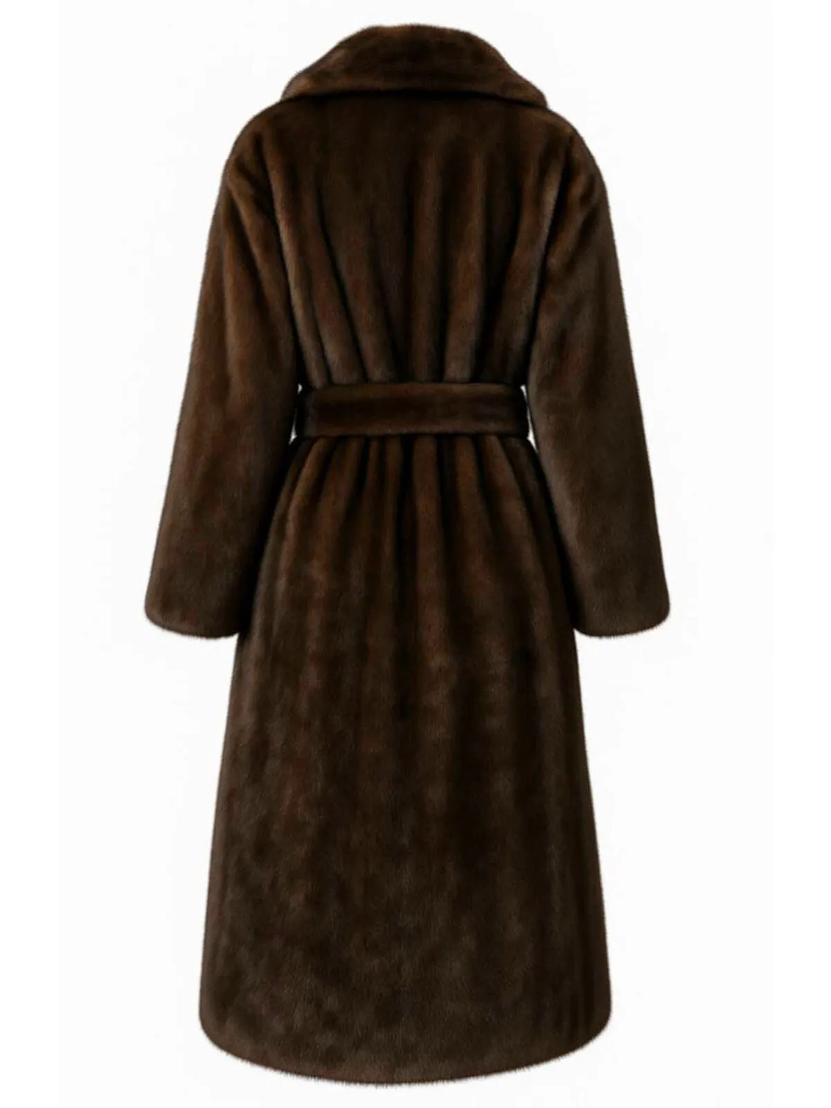 1950s Solid Lapel Artifical Fur Robe Coat sold by Retro Stage product image thumbnail 5