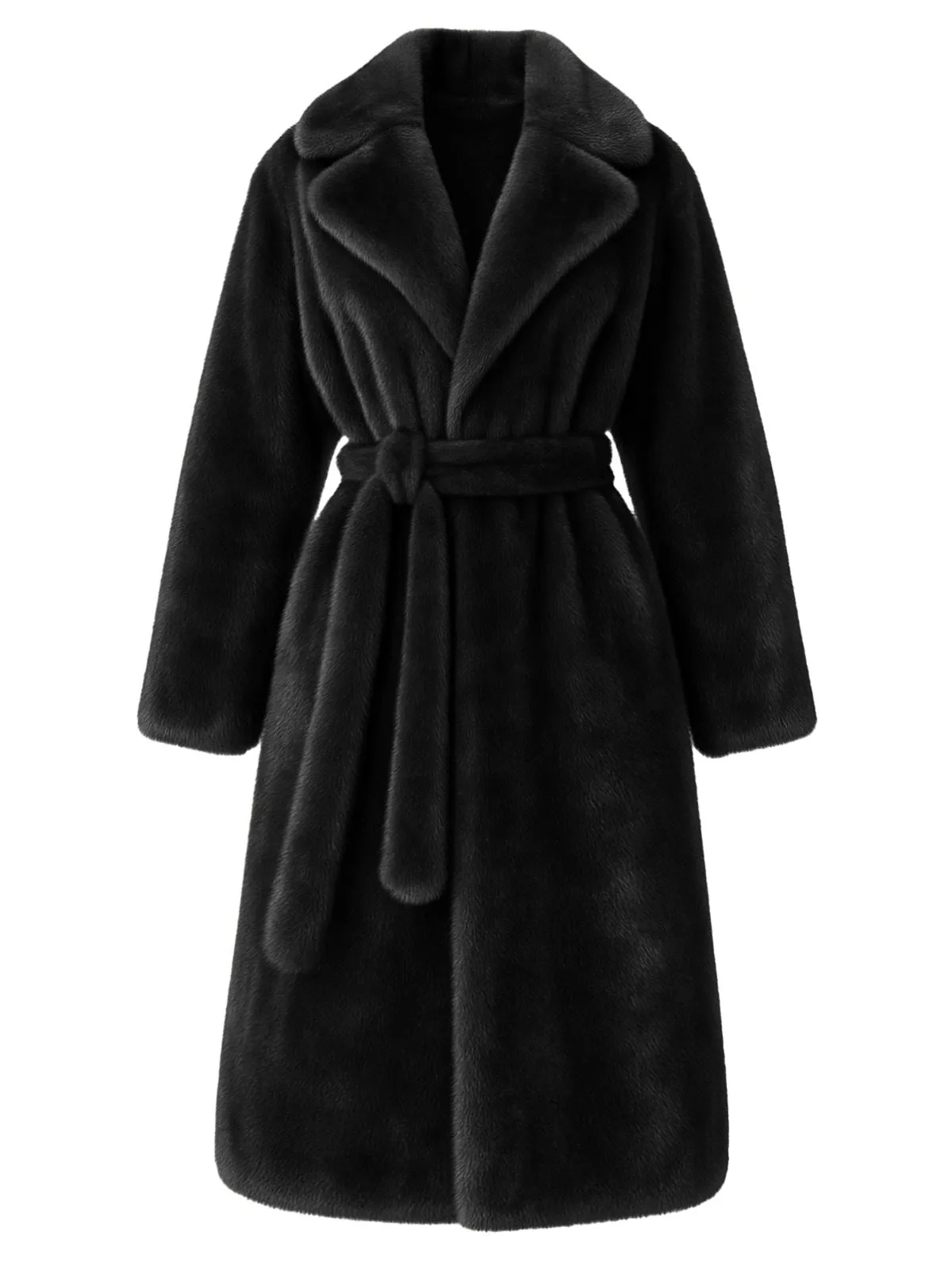 1950s Solid Lapel Artifical Fur Robe Coat sold by Retro Stage product image thumbnail 3