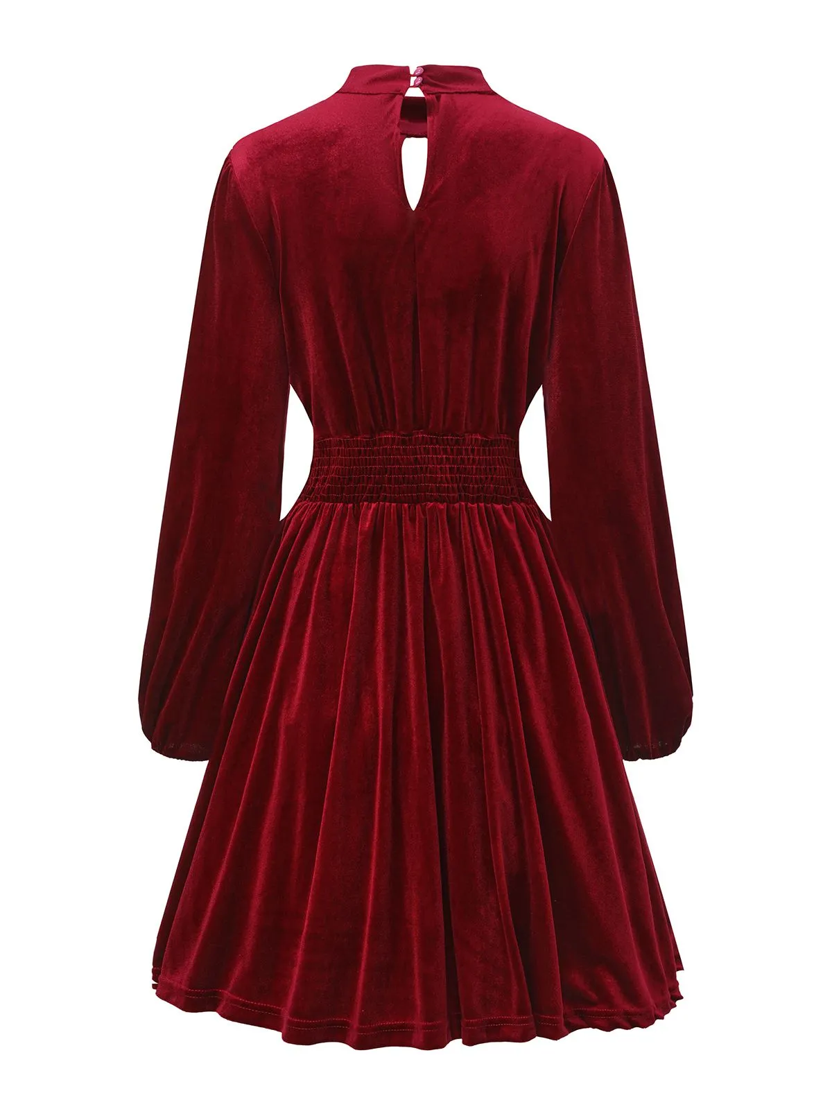1940s Velvet Cutout Pleated Lantern Sleeve Dress sold by Retro Stage product image thumbnail 3