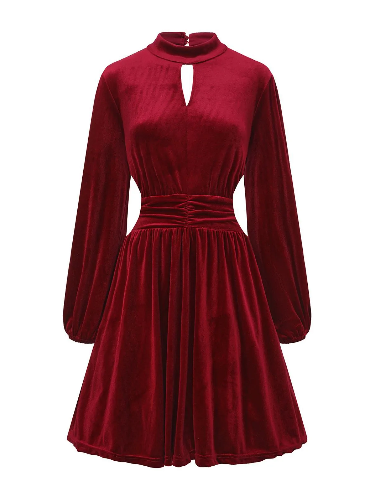 1940s Velvet Cutout Pleated Lantern Sleeve Dress sold by Retro Stage product image thumbnail 2