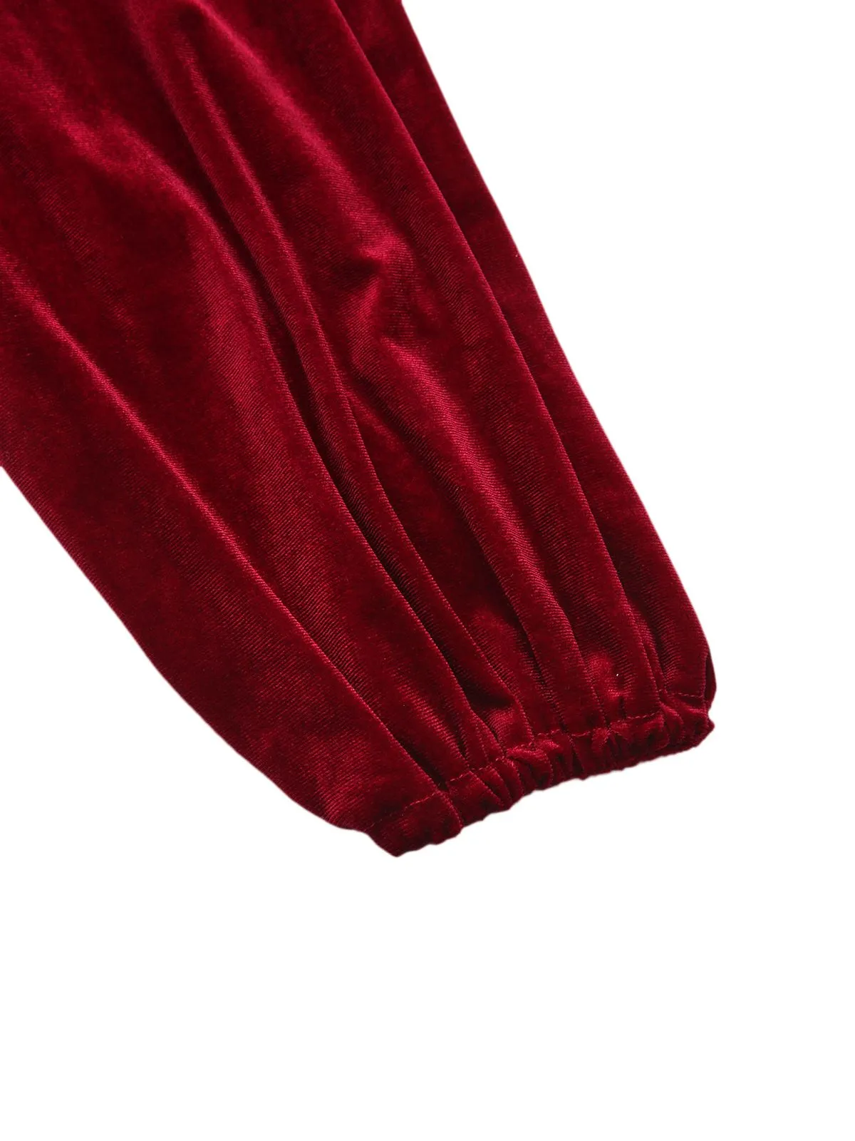 1940s Velvet Cutout Pleated Lantern Sleeve Dress sold by Retro Stage product image thumbnail 5