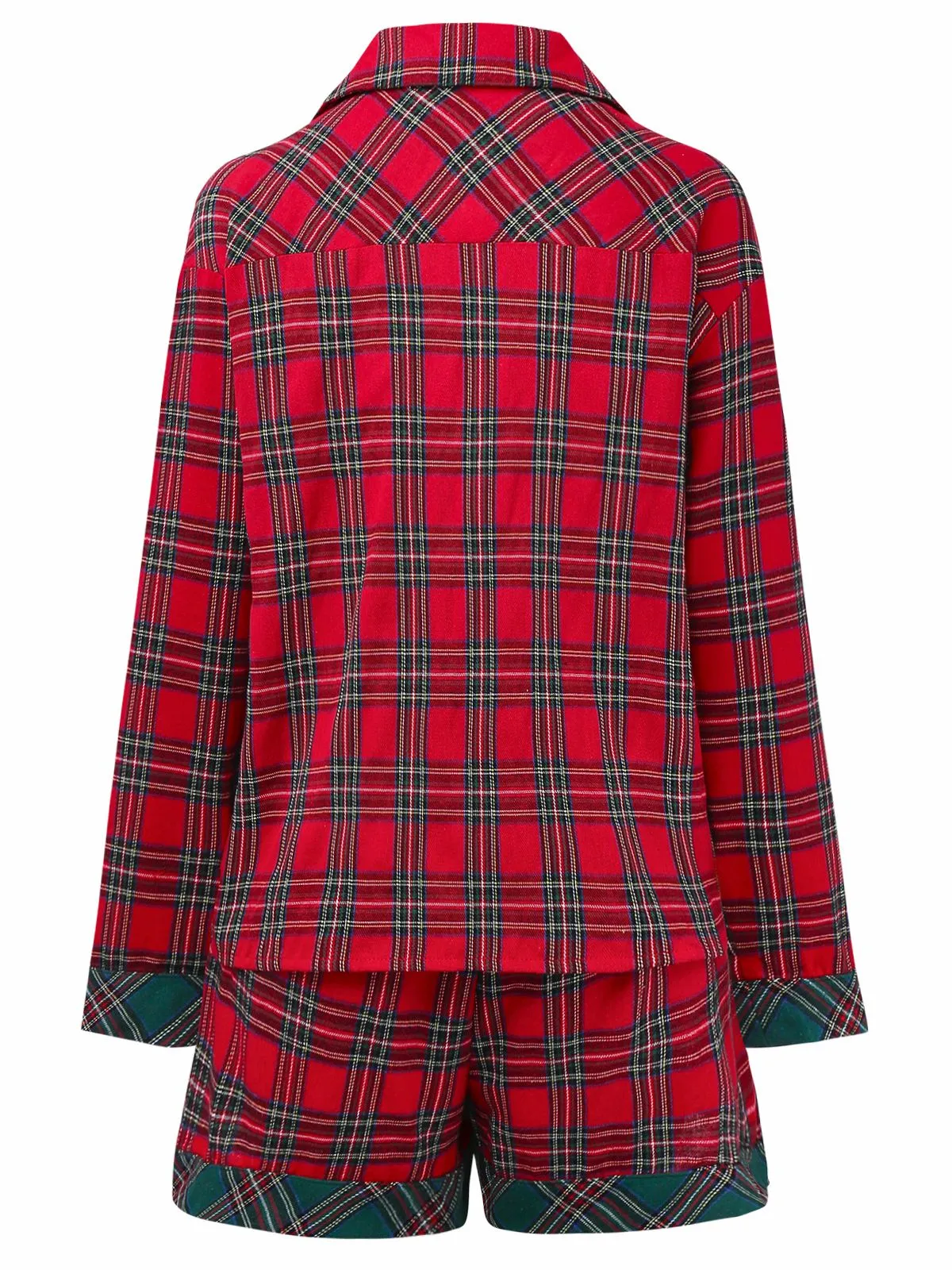 2PCS Red 1930s Christmas Plaid Pajama Set sold by Retro Stage product image thumbnail 2