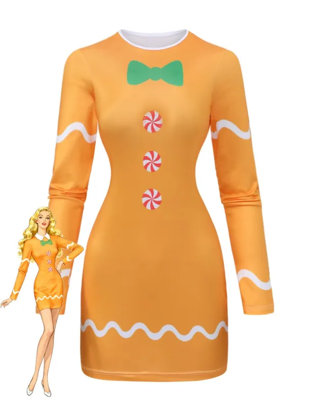 Yellow 1960s Gingerbread Cosplay Dress sold by Retro Stage