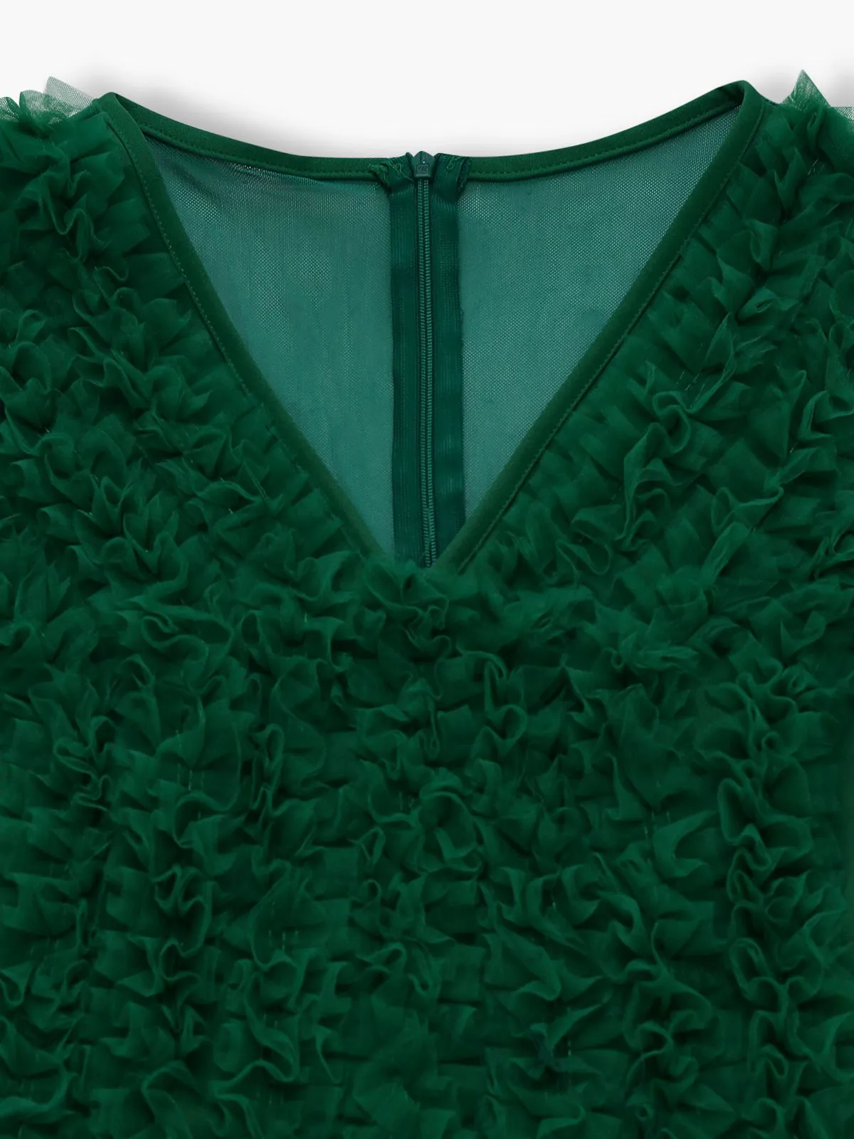 1950s Solid Deep V-Neck Ruffled Sheer Sleeve Jumpsuit sold by Retro Stage product image thumbnail 4