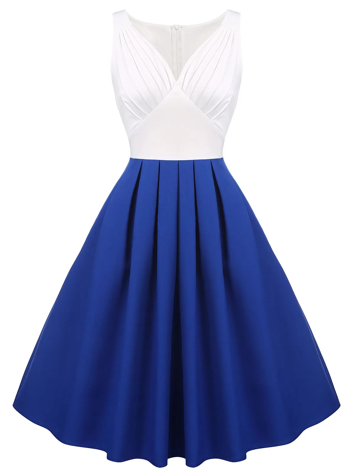 1950s Patchwork Pleated Swing Dress sold by Retro Stage