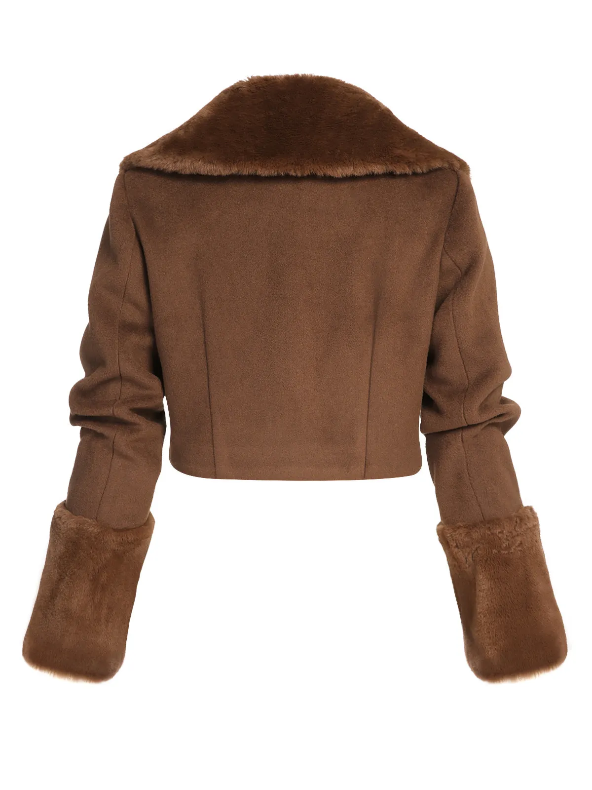 Brown 1950s Retro Fur Collar Bolero Jacket sold by Retro Stage product image thumbnail 4