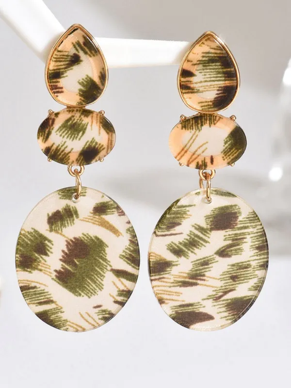 Vintage Leopard Print Drop Earrings sold by Retro Stage