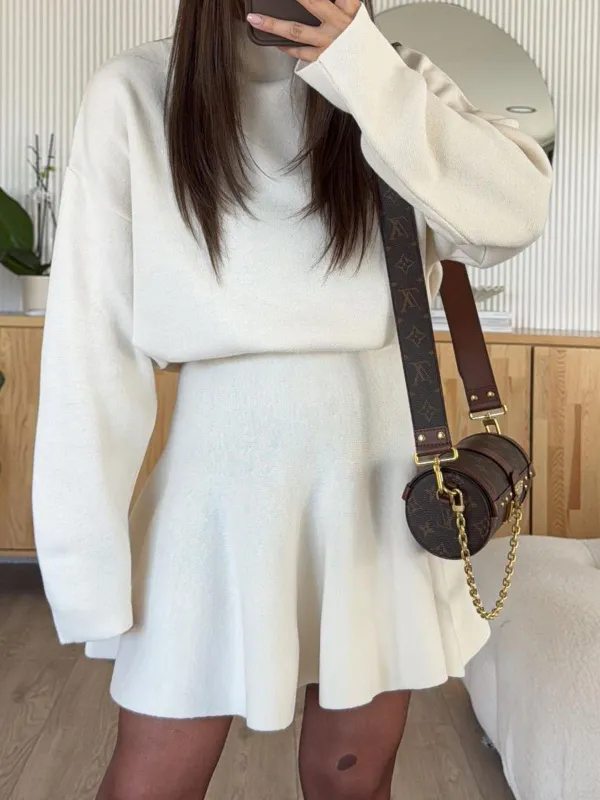 1980s Turtleneck Solid Long Sleeve Sweater Dress sold by Retro Stage