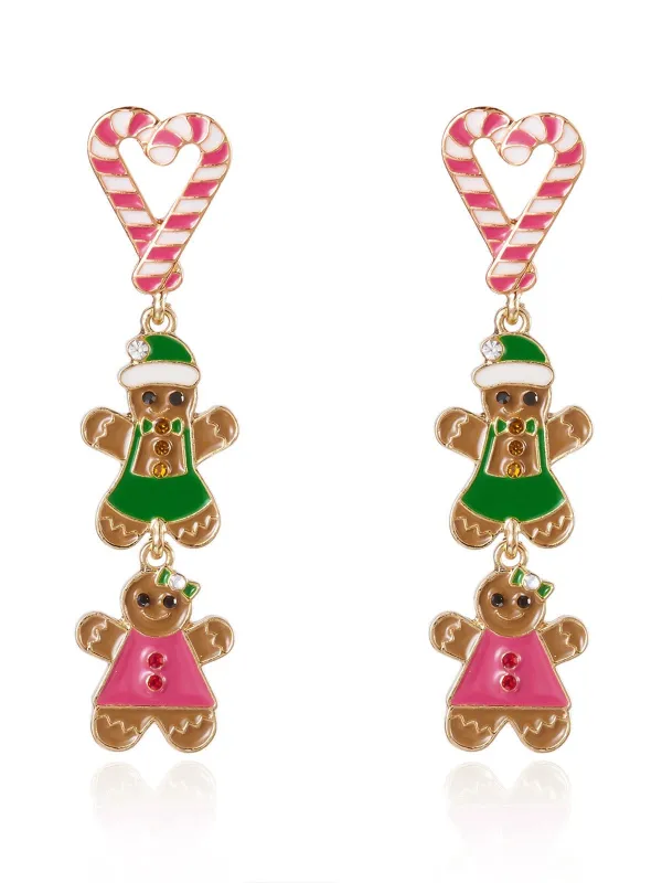 Candy Cane & Gingerbread Man Earrings sold by Retro Stage