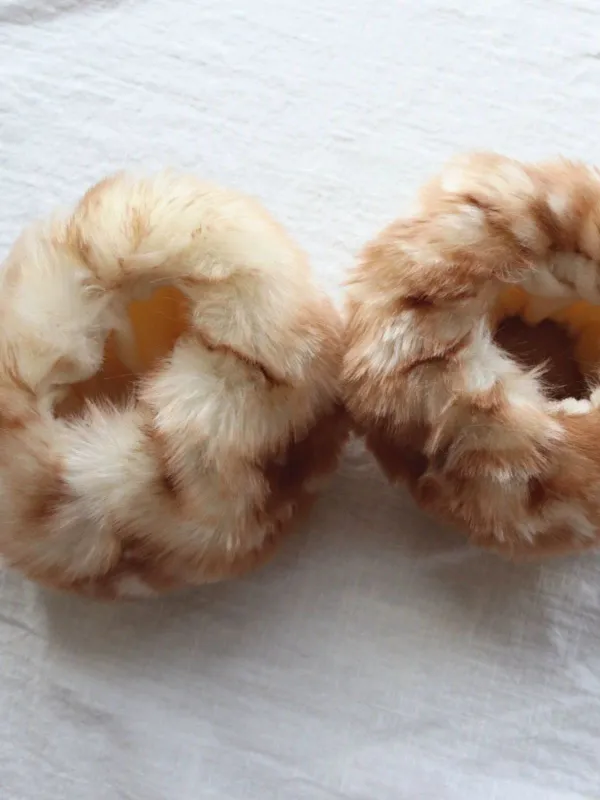 Vintage Khaki Deer Style Faux Fur Cuffs sold by Retro Stage