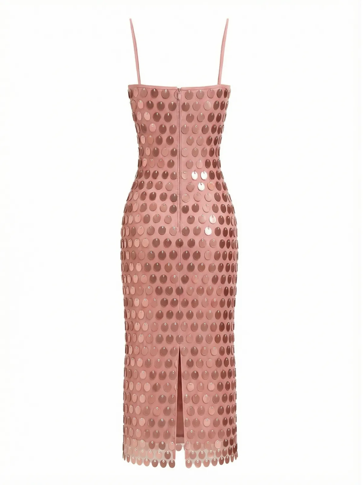 1930s Solid Sequined Back Slit Spaghetti Strap Dress sold by Retro Stage product image thumbnail 3