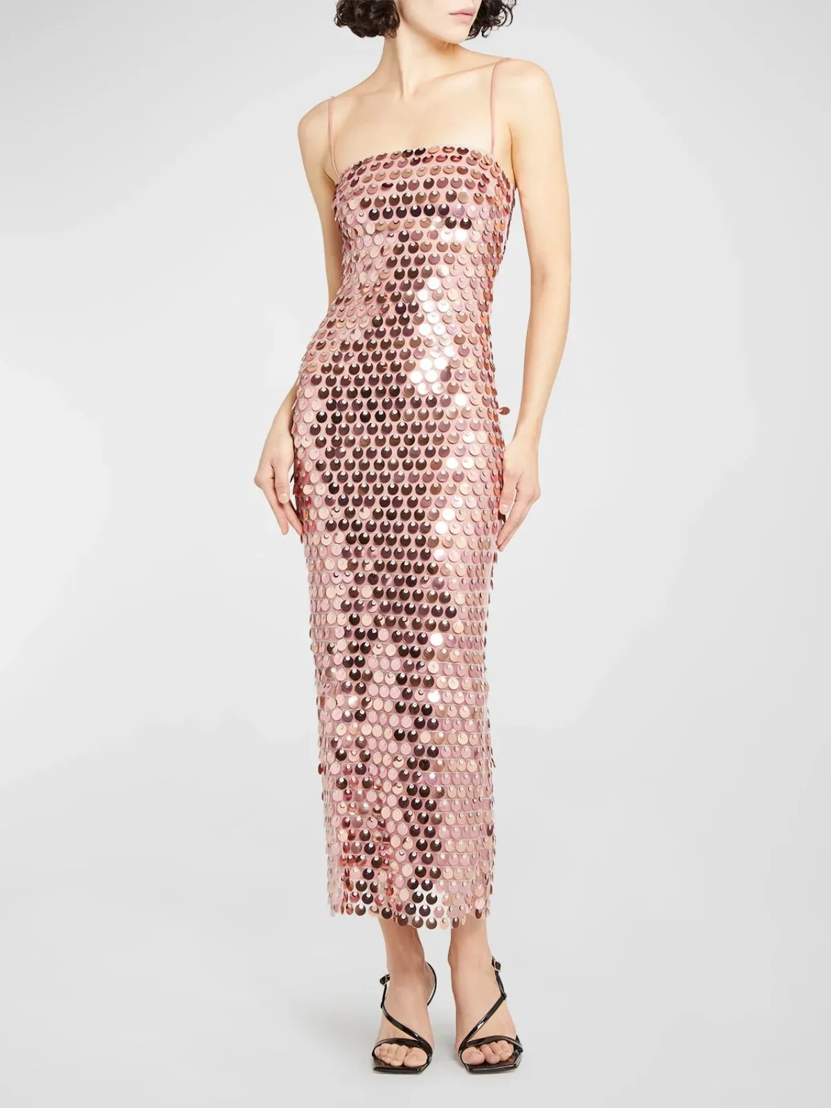 1930s Solid Sequined Back Slit Spaghetti Strap Dress sold by Retro Stage product image thumbnail 4