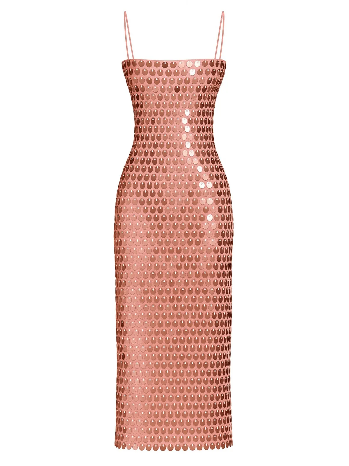 1930s Solid Sequined Back Slit Spaghetti Strap Dress sold by Retro Stage product image thumbnail 2