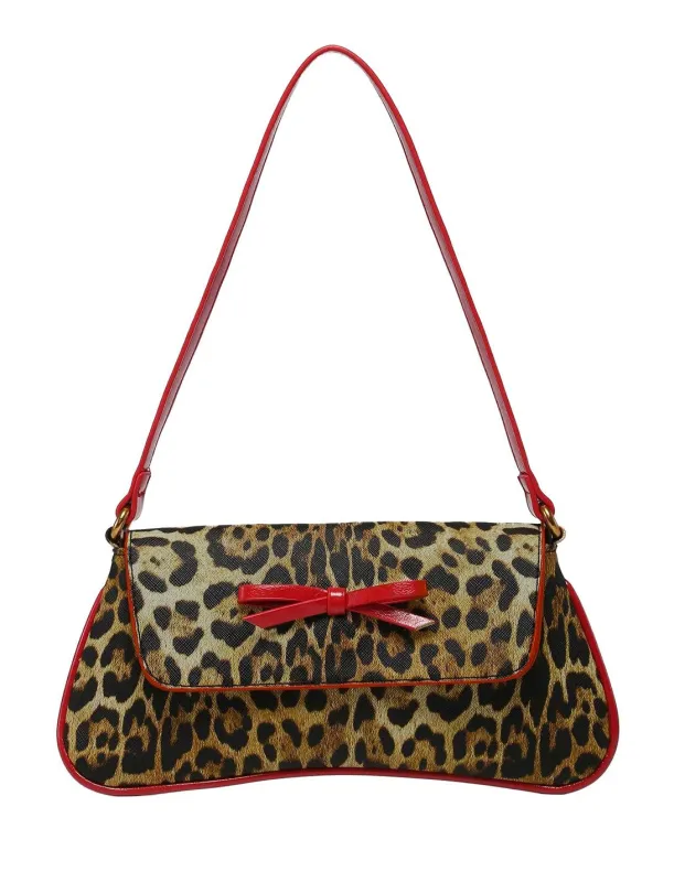 Vintage Leopard Print Single Shoulder Underarm Baguette Bag sold by Retro Stage