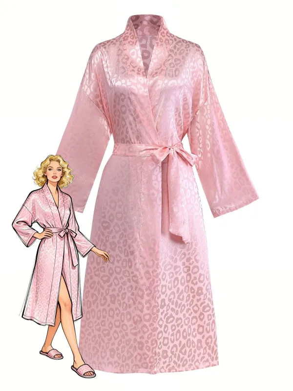 1950s Leopard Print Lace-Up Robe sold by Retro Stage