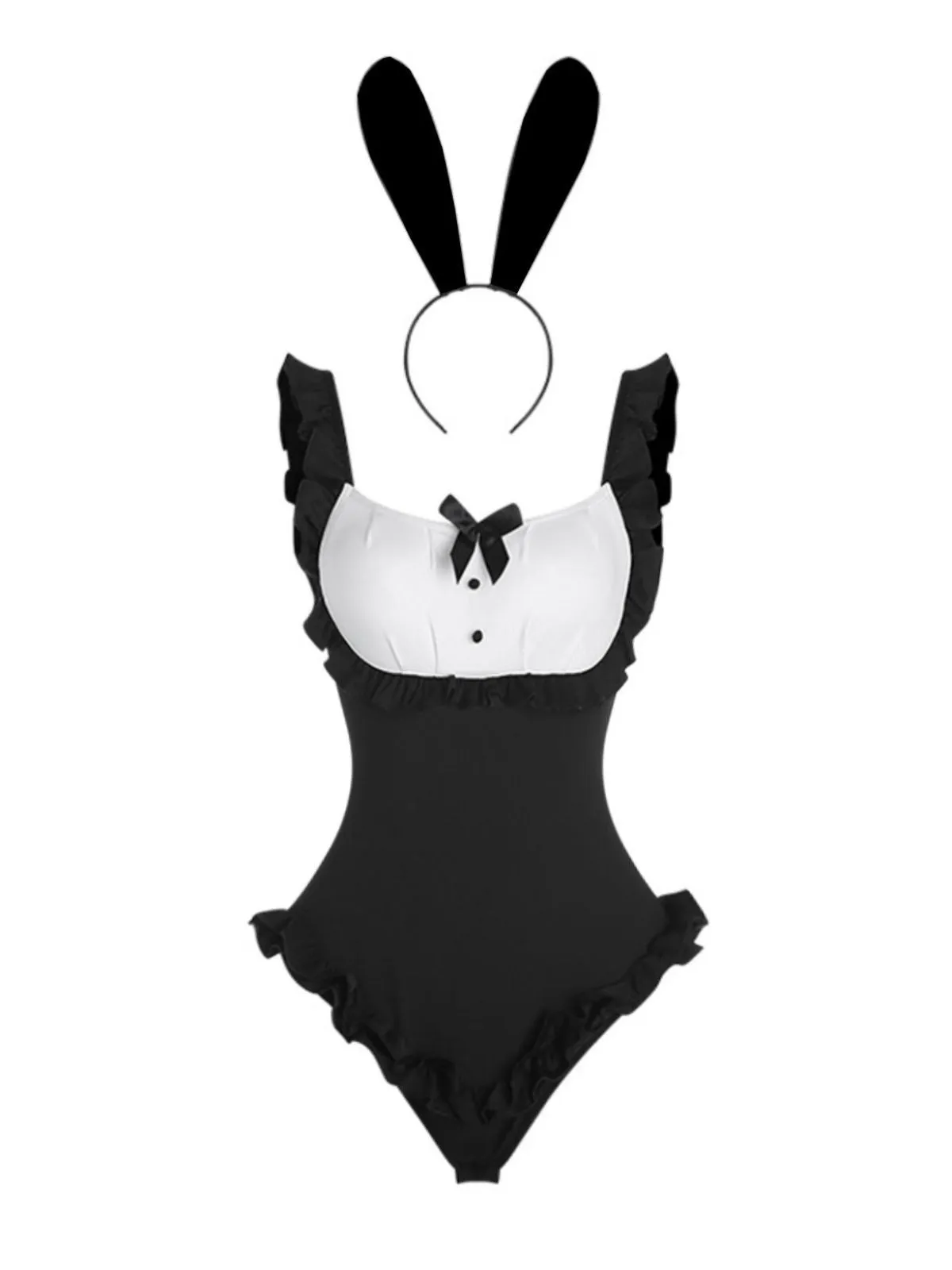 1980s Bunny Girl Bodysuit Loungewear Set sold by Retro Stage product image thumbnail 2