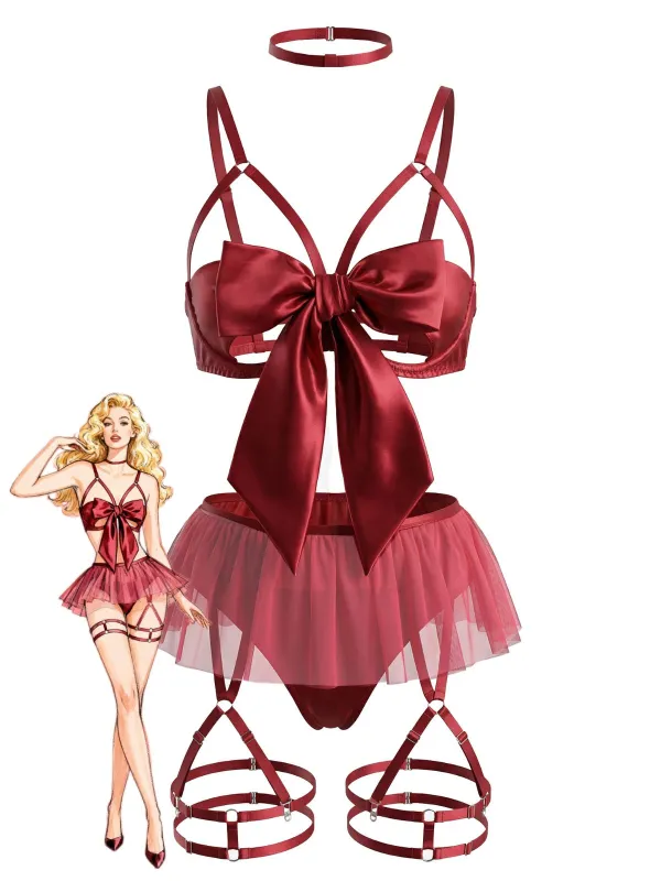 1960s Bow Mesh Patchwork Pajamas Set sold by Retro Stage