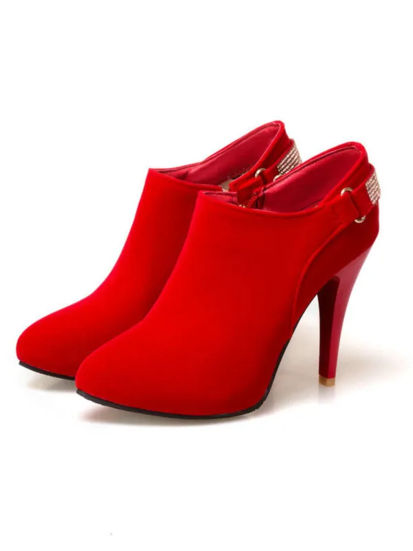 Vintage Solid Velvet Pointed Toe Stiletto Heels sold by Retro Stage