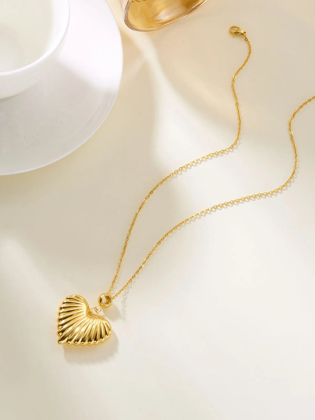 Vintage Stainless Steel Heart Necklace sold by Retro Stage product image thumbnail 2