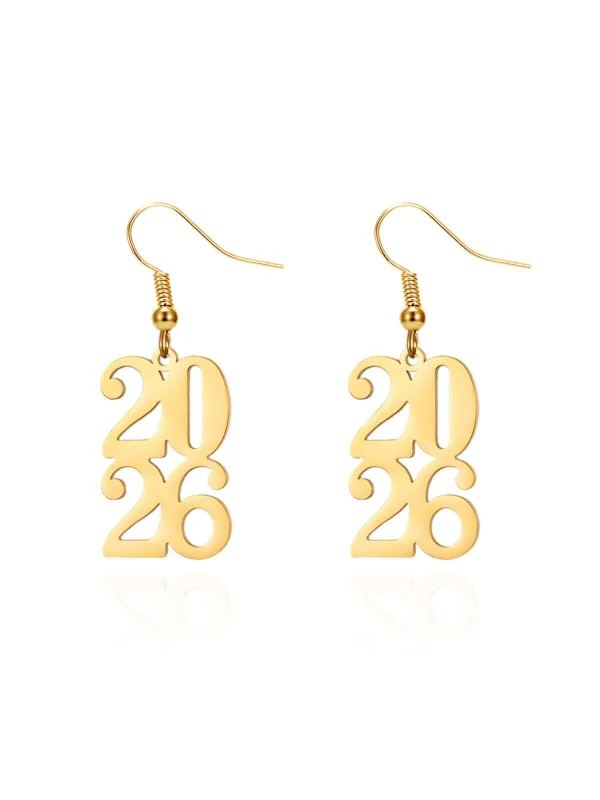 2026 Hollow-Out Alloy Drop Earrings sold by Retro Stage
