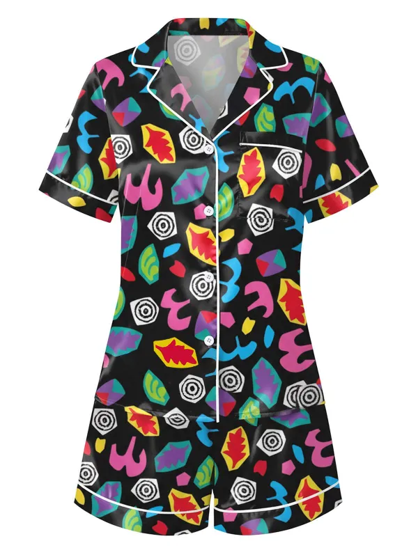 [Pre-Sale] Multicolor 1980s Lapel Stranger Things Eleven Pajama Set sold by Retro Stage