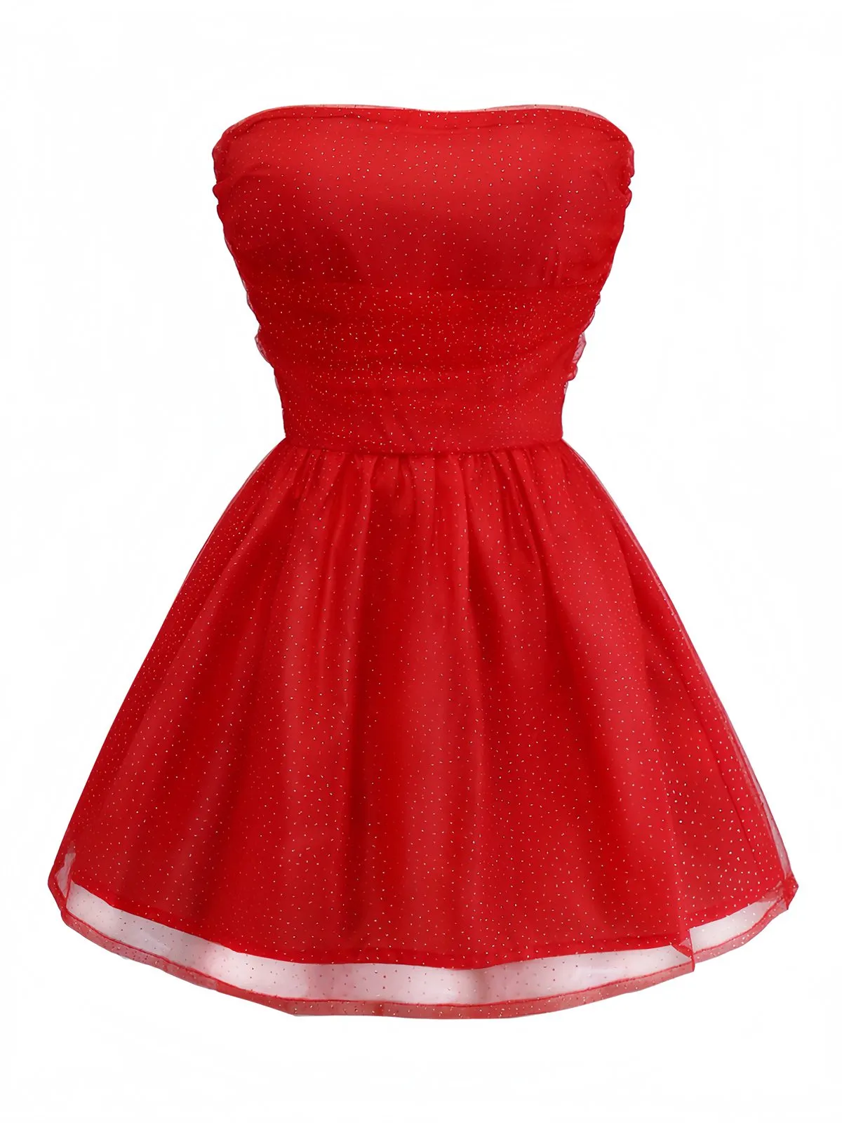 1960s Strapless Glitter Back-Tie Tulle Dress sold by Retro Stage product image thumbnail 2