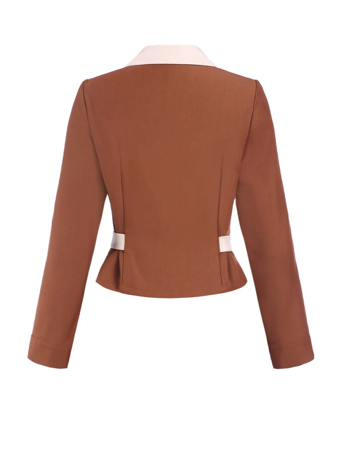 Brown 1940s Color Block Lapel Coat sold by Retro Stage product image thumbnail 4