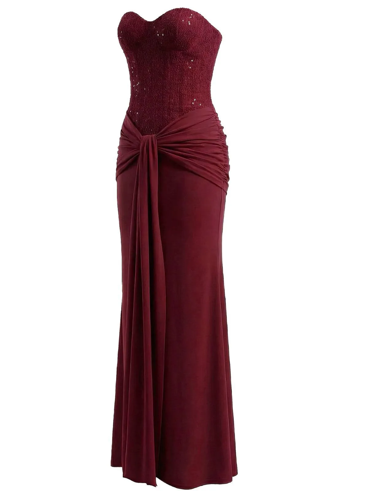 1930s Solid Lace-Up Strapless Maxi Dress sold by Retro Stage product image thumbnail 3