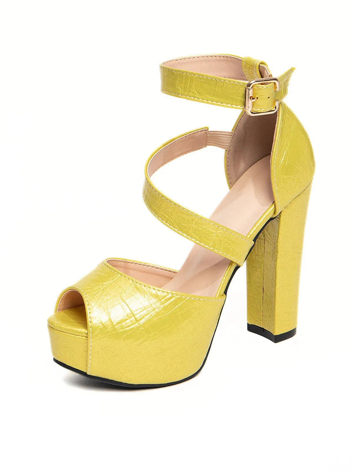 Vintage Valentine's Day PU Leather Chunky High Heels sold by Retro Stage product image thumbnail 2