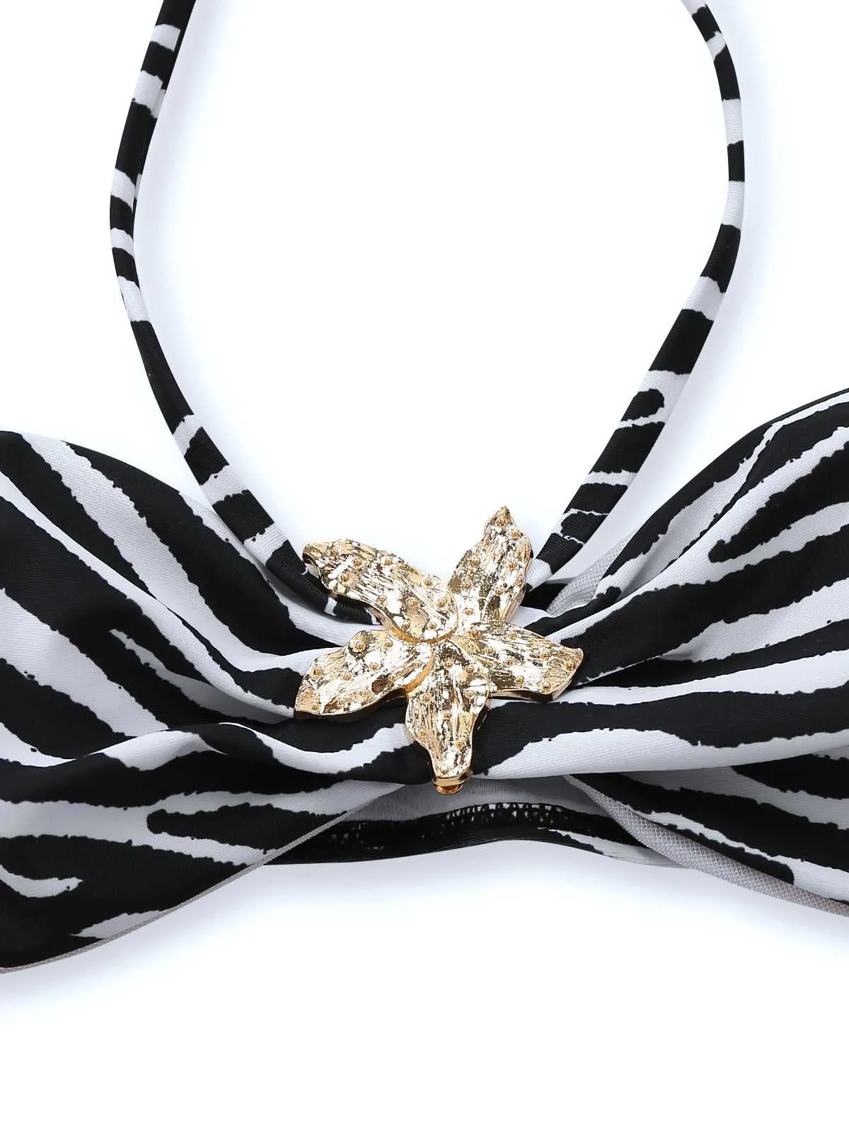 1960s Zebra Print Sea Star Accents Bandeau Bikini Set sold by Retro Stage product image thumbnail 4