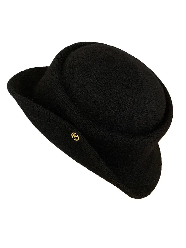 Vintage Hepburn Style Wool Flat-top Hat made by Retro Stage