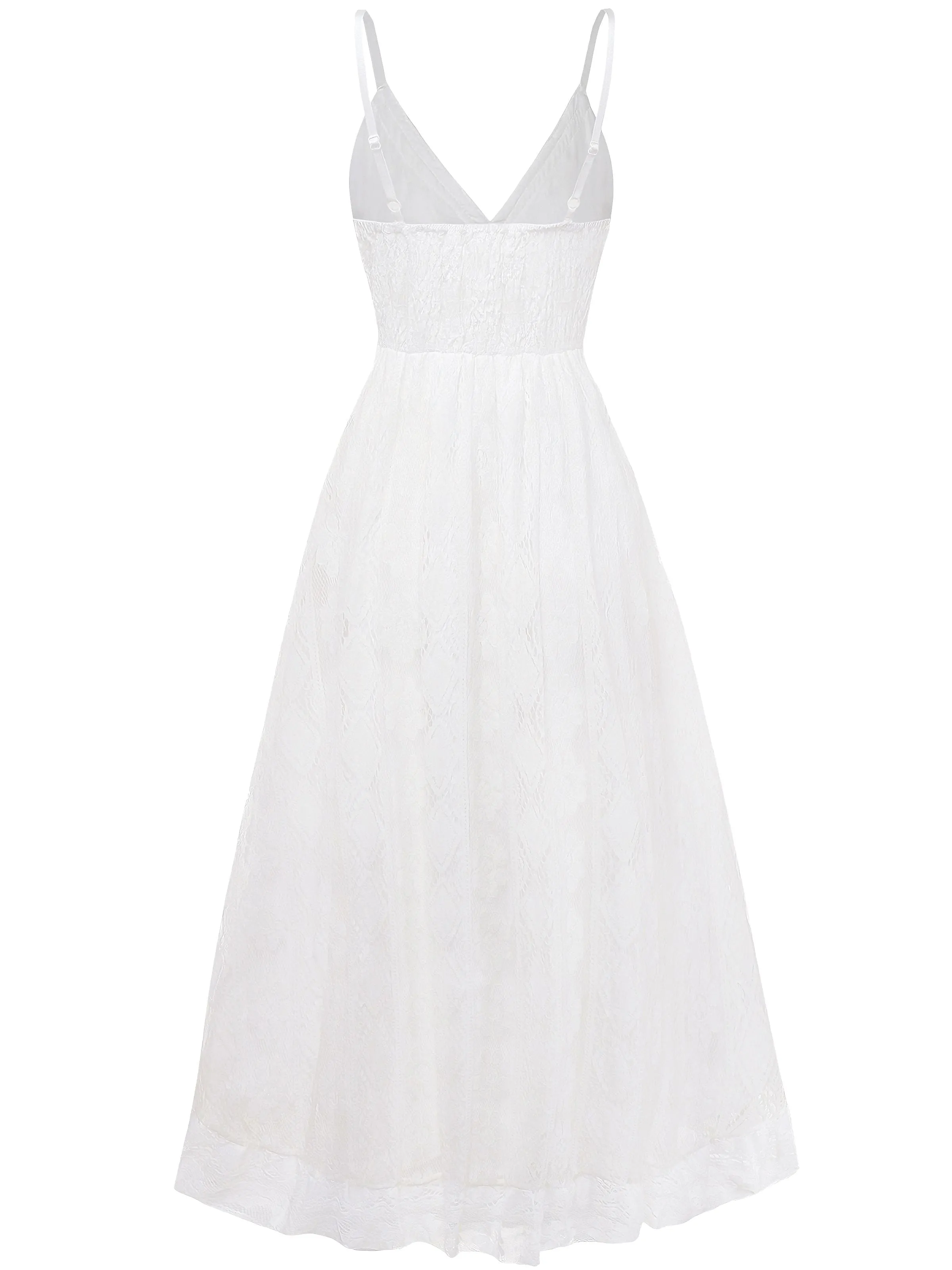 White 1970s V-Neck Boho Lace Maxi Dress sold by Retro Stage product image thumbnail 3