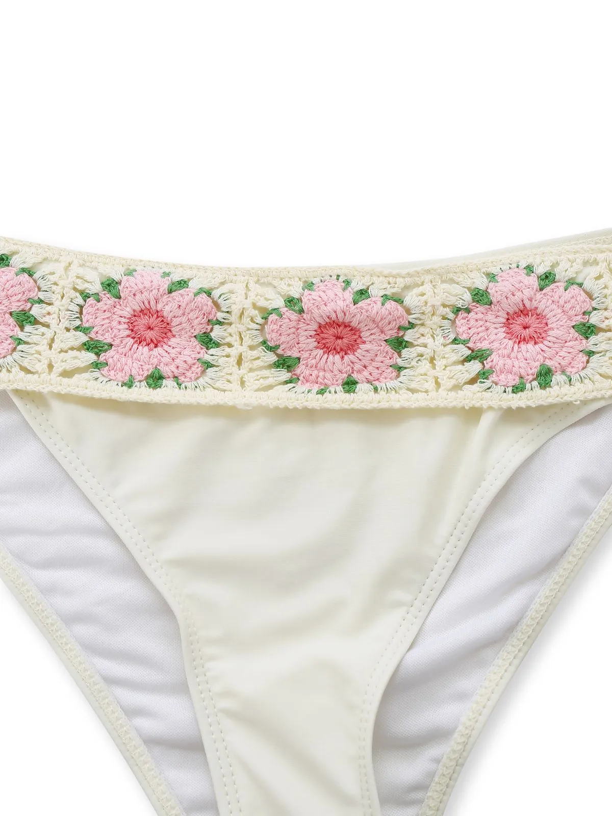 1950s Embroidered Handmade Floral High Waist Bikini Set sold by Retro Stage product image thumbnail 4