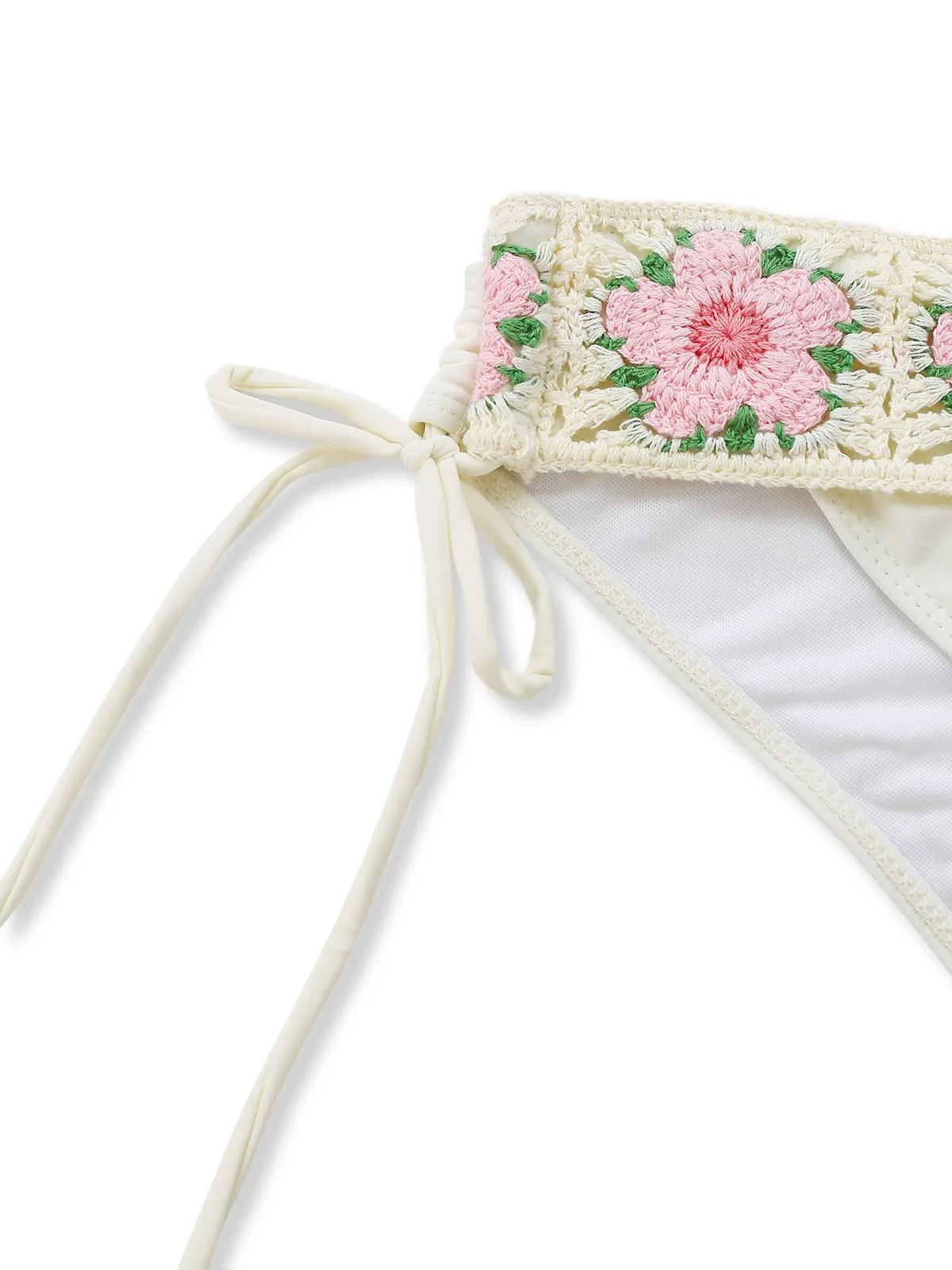 1950s Embroidered Handmade Floral High Waist Bikini Set sold by Retro Stage product image thumbnail 5
