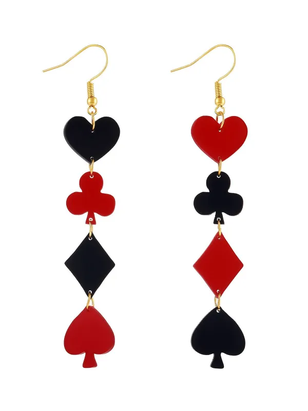 Valentine's Poker Card Suit Combo Earrings sold by Retro Stage